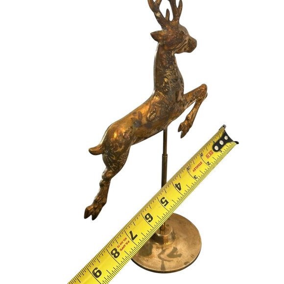 Weather Vane Deer Stag Articulating Stand Solid Brass w Zinc Taiwan Handmade 15" - Picture 7 of 12